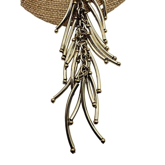 Boho Chic Fringe Y-Drop Necklace Silver Tone Cascading Coastal Cowgirl Tribal - Picture 2 of 6